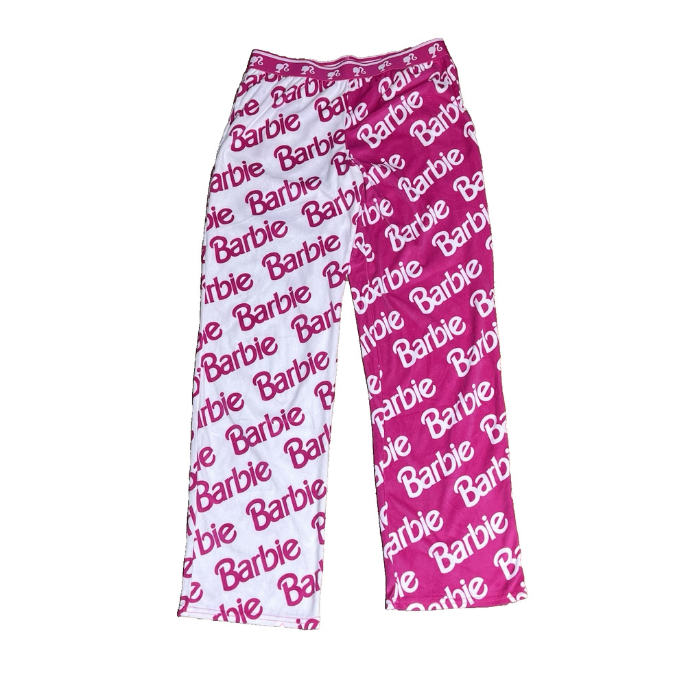 Barbie Pajama Pants Fleece Sleep Lounge Pink Barbiecore Womens XS Size 0-2 EUC